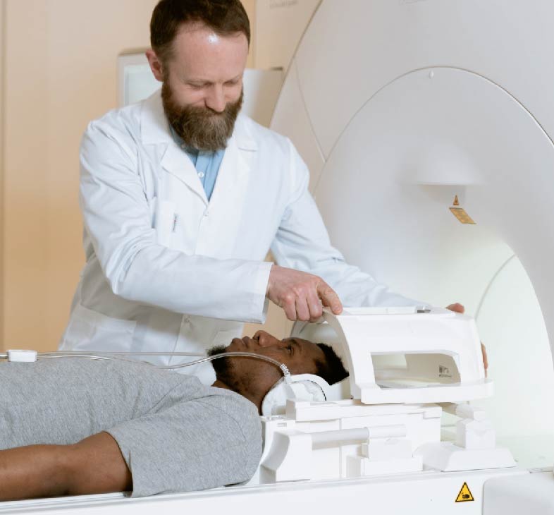 Oncologist assisting a patient with hematology oncology services